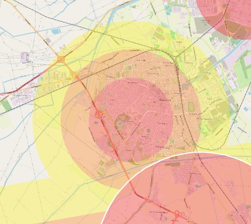 mappa dflight delle zone rosse per droni a Ravenna